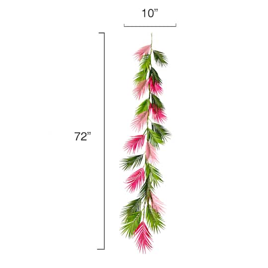 6ft. Pink & Green Areca Palm Garland by Ashland®